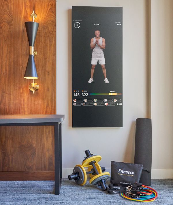 Wellness room with mirror fitness